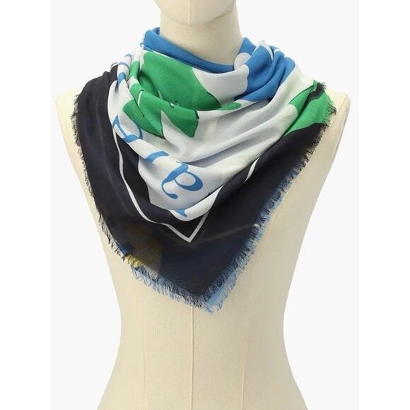 Kate Spade Springtime Bloom Modal Square Scarf 46" x 46"  NWT $98 - Picture 2 of 11